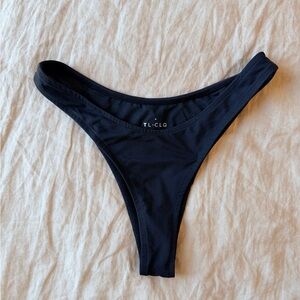 Tan + Lines Black Ribbed Bikini Bottom